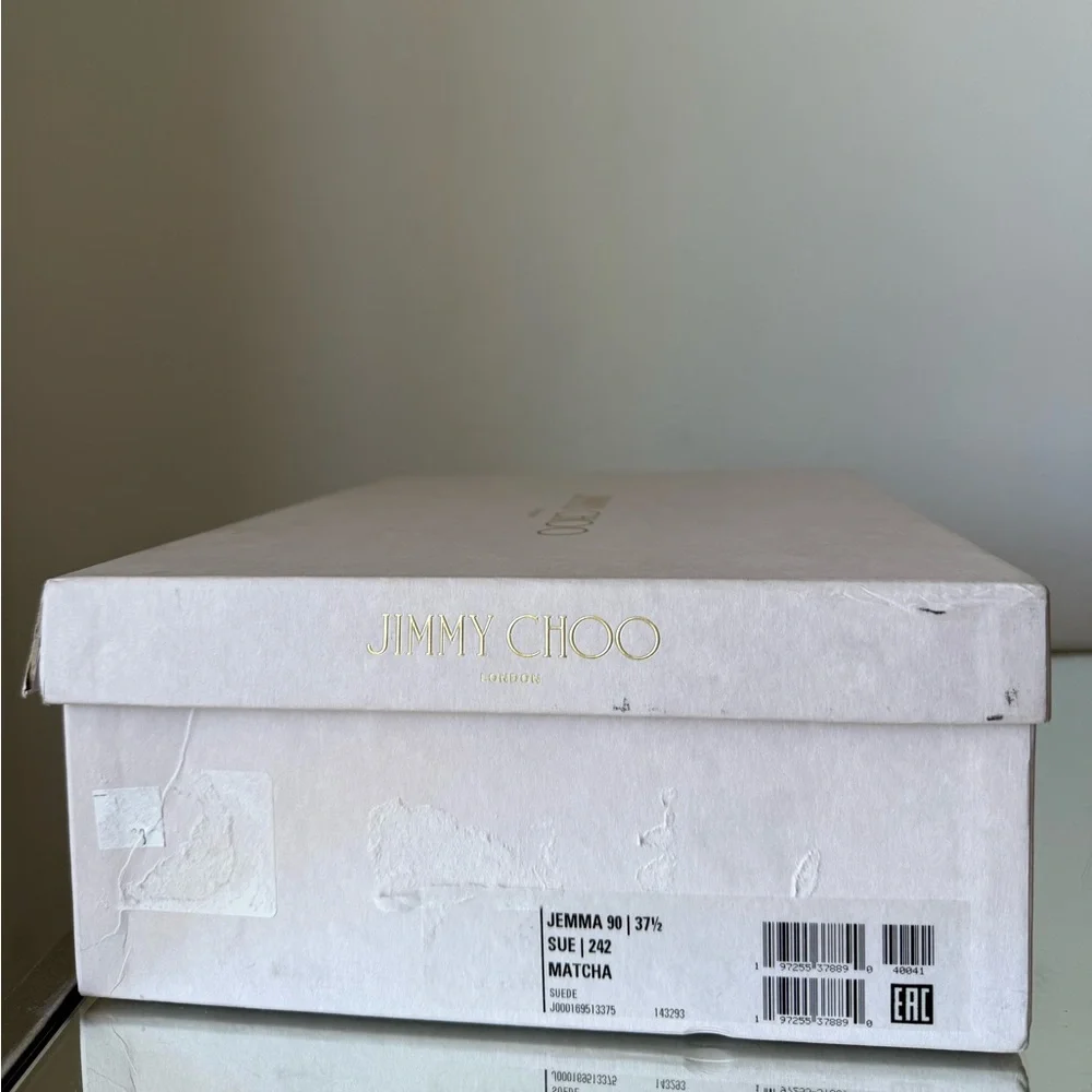 New JIMMY CHOO Jemma 90 embellished suede sandals $1,125 37.5 - Picture 14 of 14
